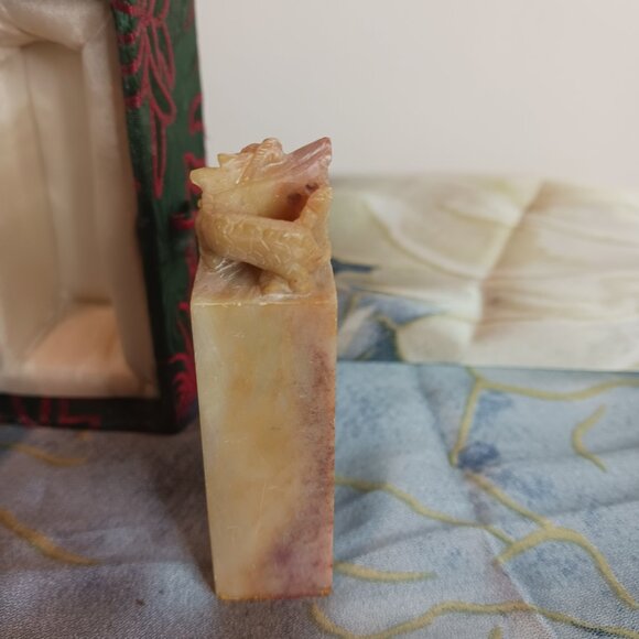 Vintage Natural Stone Asian Dragon Stamp - Picture 6 of 12